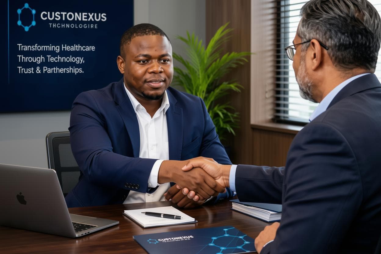 Founder collaborating with healthcare professionals